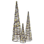 Juletre Med 90 Led 3 Pcs Varmhvit 20 X 20 X 80 Cm Rotting