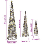 Juletre Med 90 Led 3 Pcs Varmhvit 20 X 20 X 80 Cm Rotting
