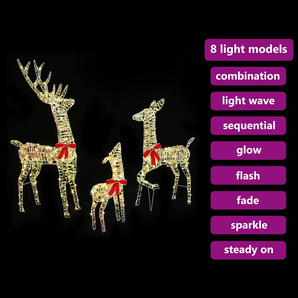 Reinsdyrfamilie Med 300 Led 3 Pcs Varmhvit 67 X 26 X 127 Cm Pet