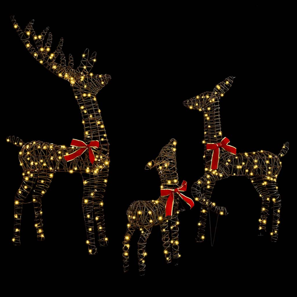 Reinsdyrfamilie 3 Pcs Varmhvit 67 X 26 X 127 Cm Rotting