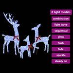 Reinsdyrfamilie 3 Pcs Kaldhvit 68 X 26 X 127 Cm Stoff