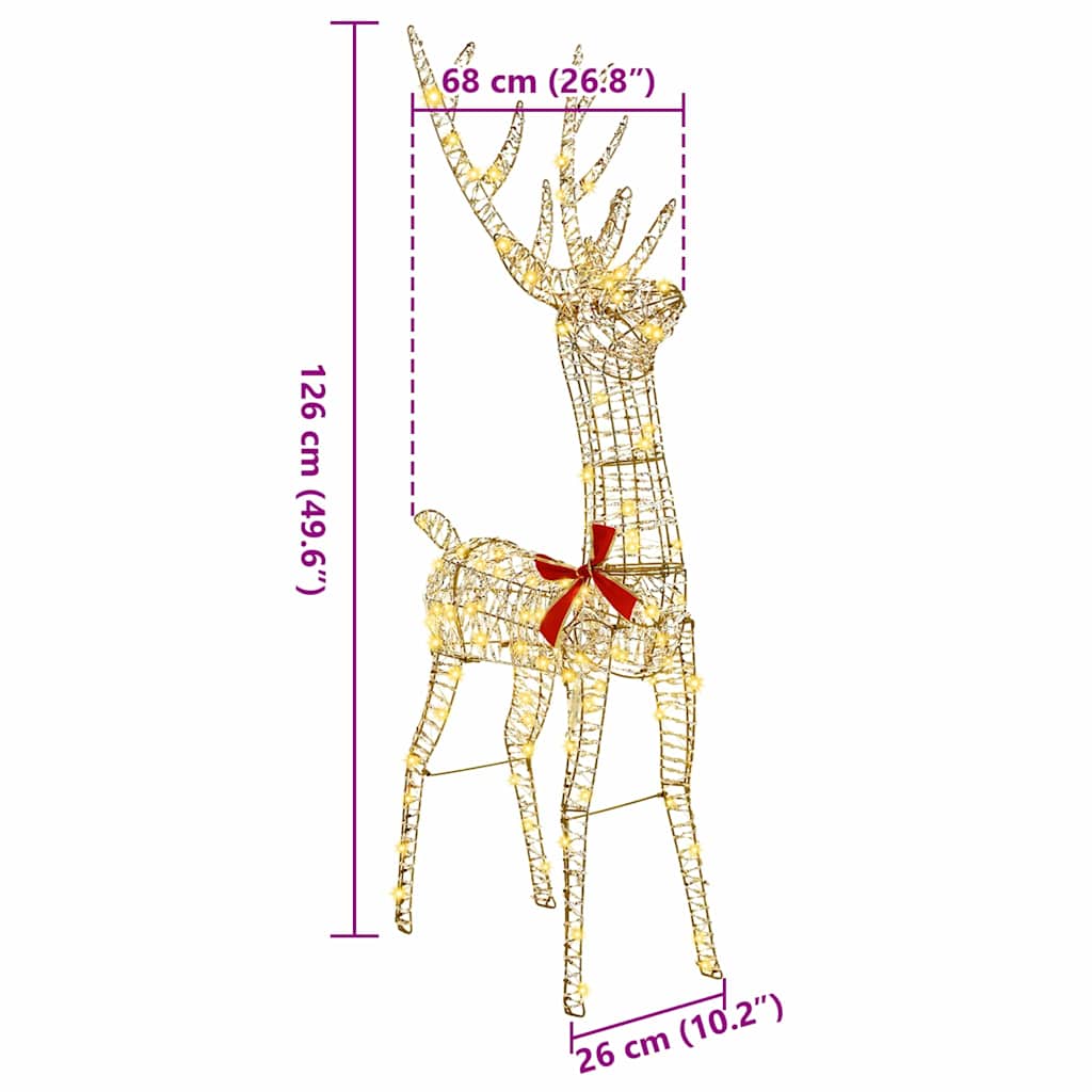 3D Reinsdyr Med 140 Led Varmhvit 128 Cm Pet