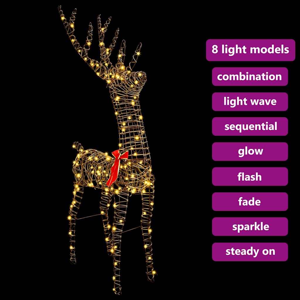 3D Reinsdyr Med 140 Led Varmhvit 128 Cm Rotting