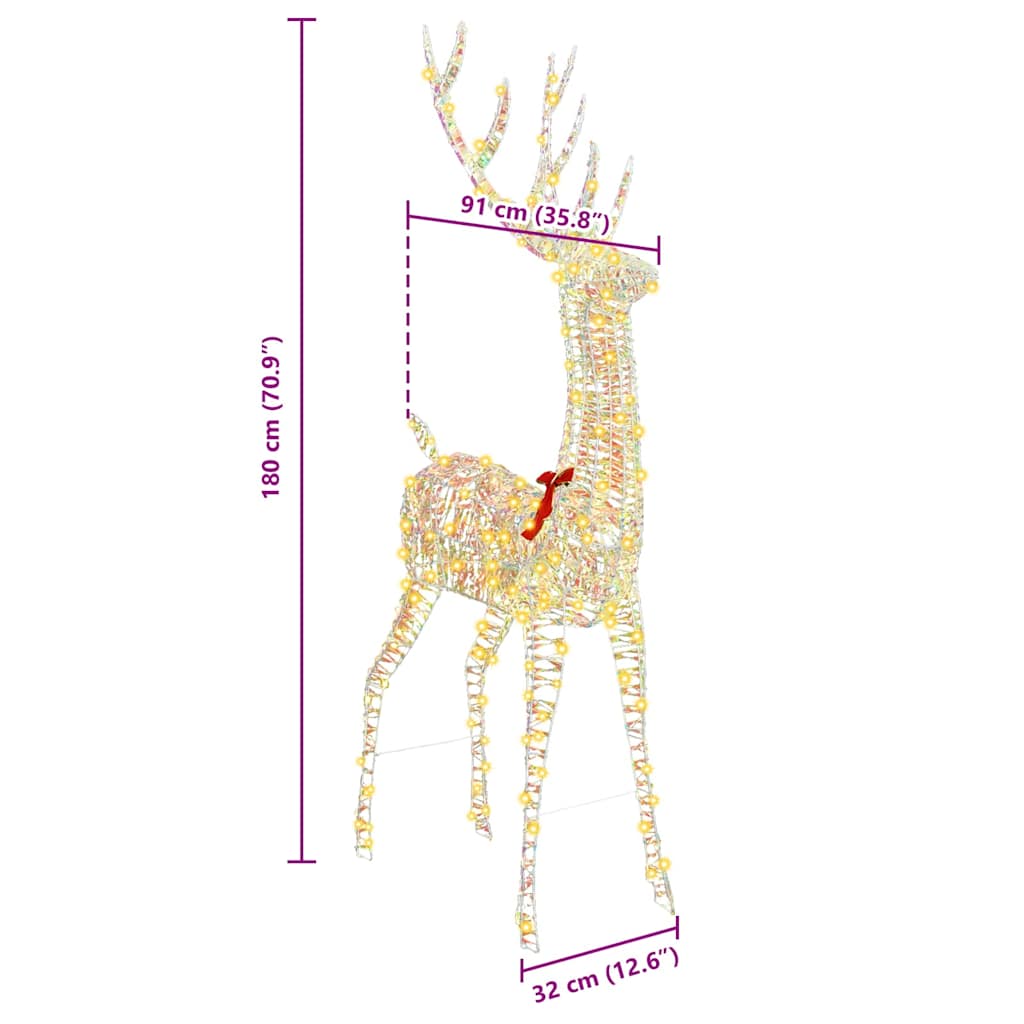 3D Reinsdyr Med 250 Led Varmhvit 180 Cm Pet