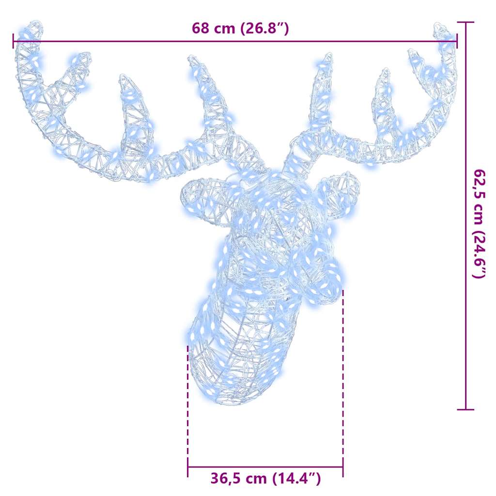 Rudolf Hode Med 140 Led Kaldhvit 60 Cm Akryl