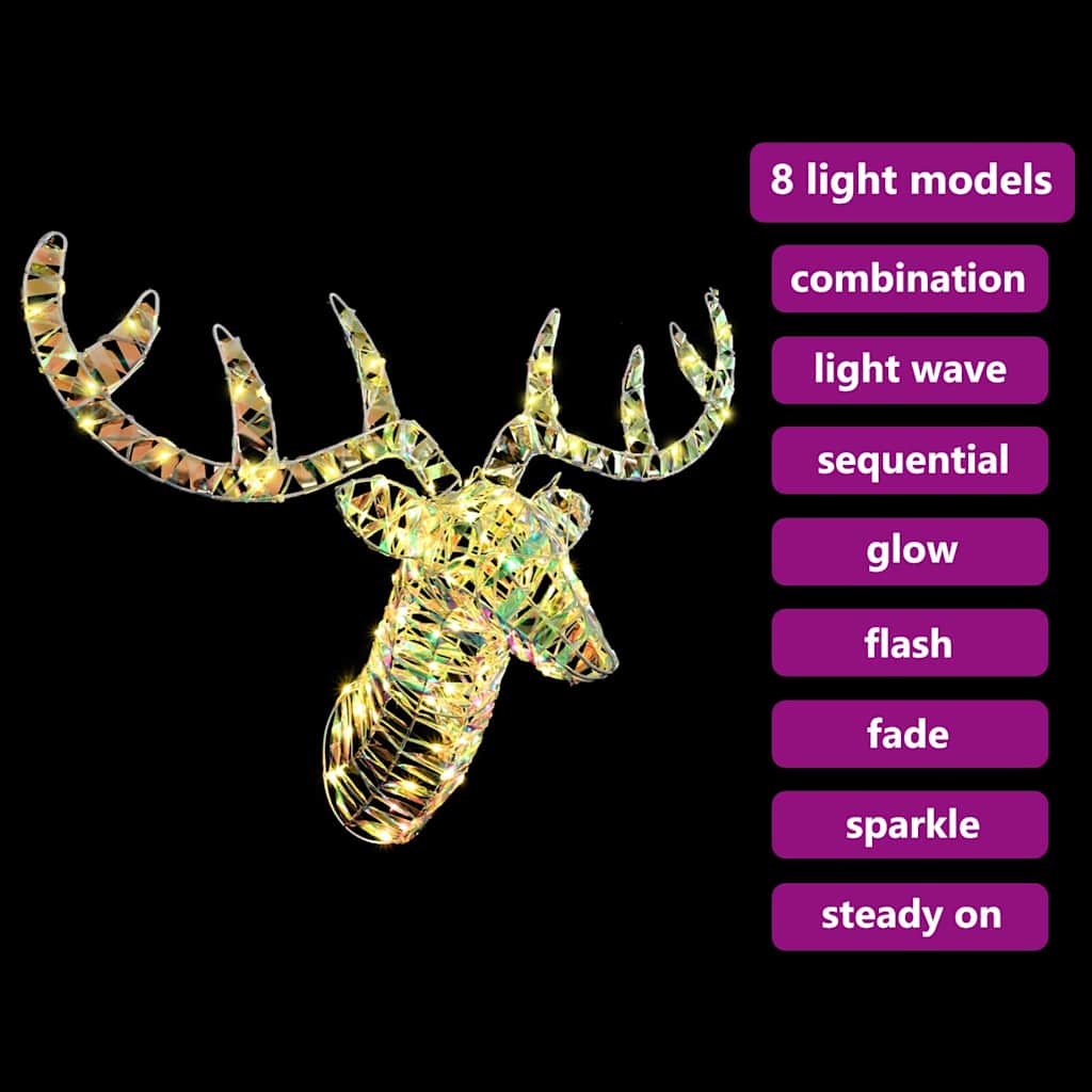 Reinsdyr Trekke Slede Med 140 Led Varmhvit 60 Cm Pet