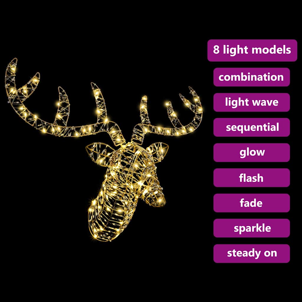 Reinsdyr Trekke Slede Med 140 Led Varmhvit 60 Cm Pet