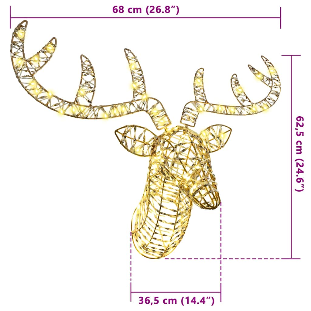 Reinsdyr Trekke Slede Med 140 Led Varmhvit 60 Cm Pet