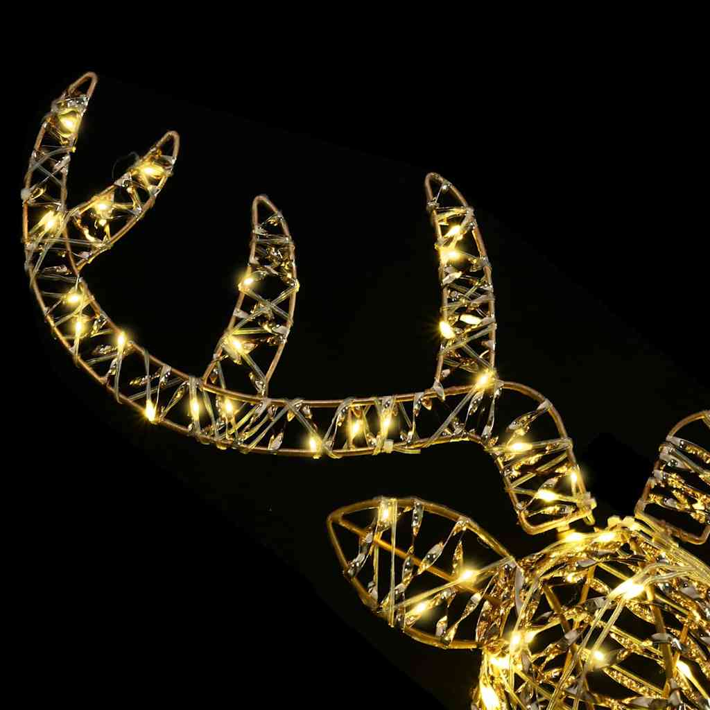 Reinsdyr Trekke Slede Med 140 Led Varmhvit 60 Cm Rotting