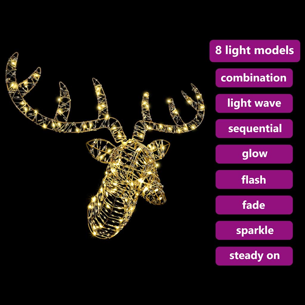 Reinsdyr Trekke Slede Med 140 Led Varmhvit 60 Cm Rotting