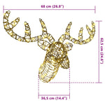 Reinsdyr Trekke Slede Med 140 Led Varmhvit 60 Cm Rotting