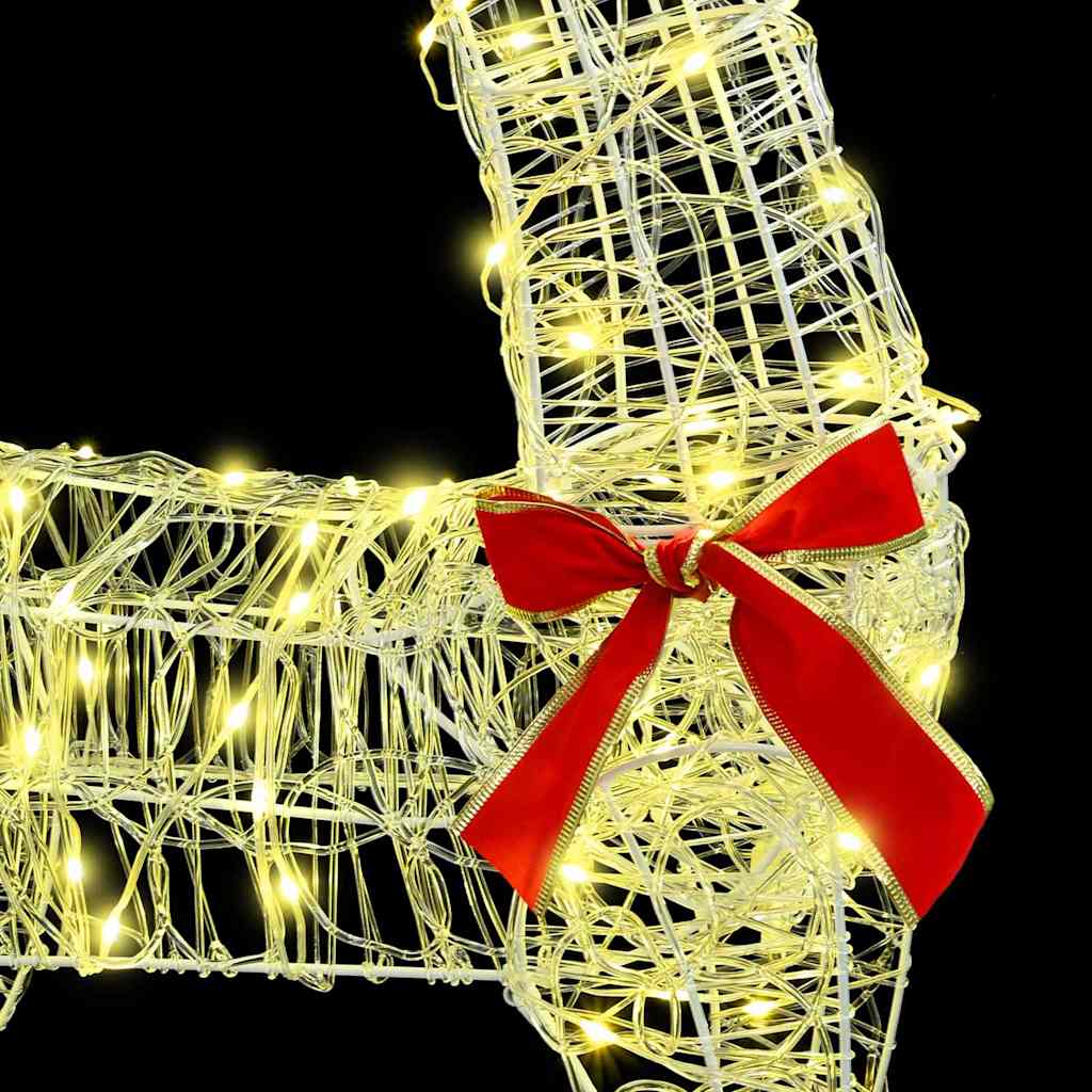 Reinsdyr Trekke Slede Varmhvit 70 X 26 X 128,5 Cm Akryl