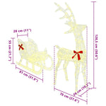 Reinsdyr Trekke Slede Varmhvit 70 X 26 X 128,5 Cm Akryl