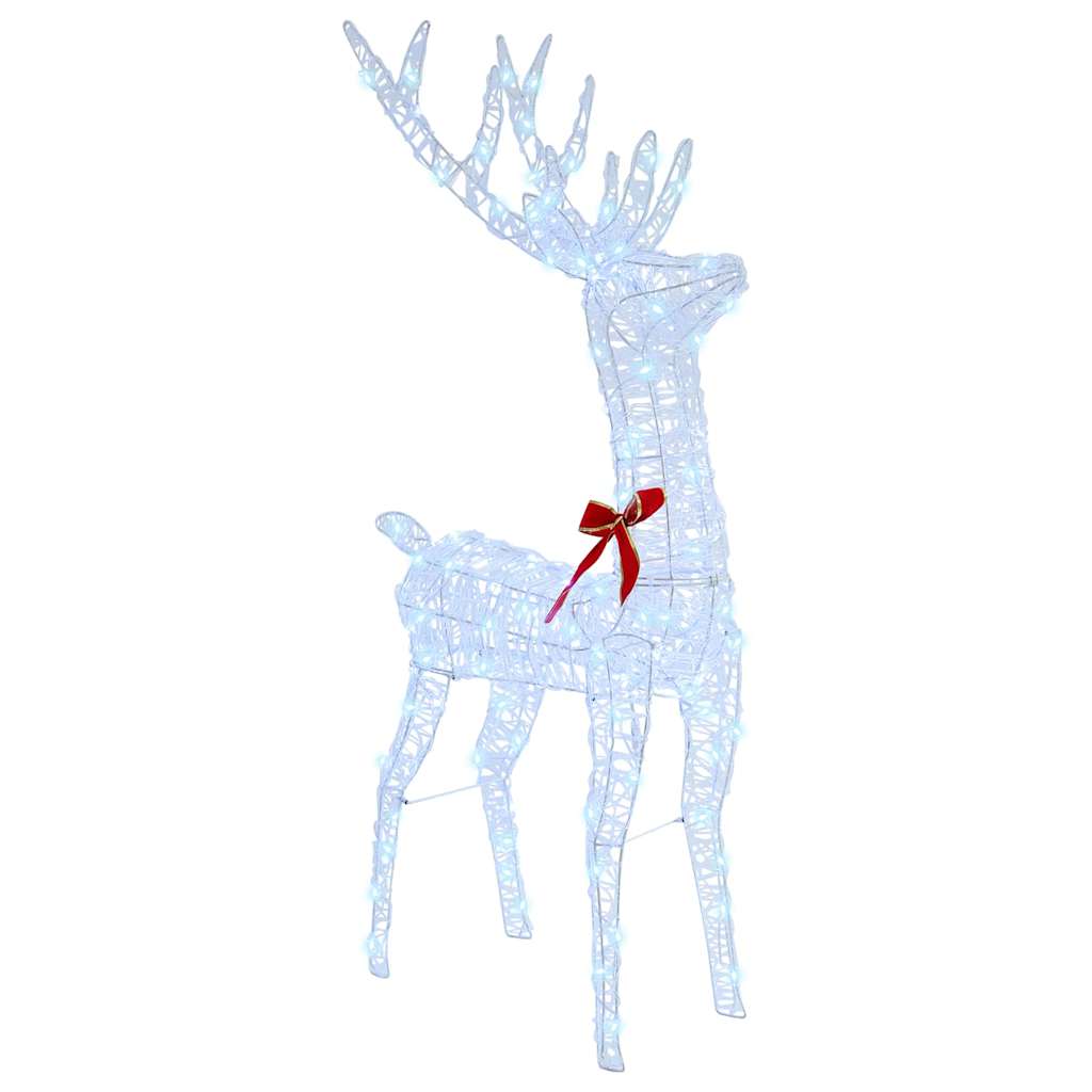 Reinsdyr Trekke Slede Kaldhvit 70 X 26 X 128,5 Cm Akryl