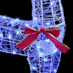 Reinsdyr Trekke Slede Med 200 Led Blå 70 X 26 X 128,5 Cm Akryl