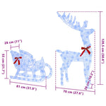 Reinsdyr Trekke Slede Med 200 Led Blå 70 X 26 X 128,5 Cm Akryl