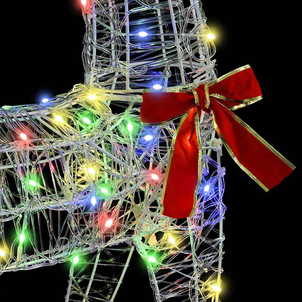 Reinsdyr Trekke Slede Fargerik 70 X 26 X 128,5 Cm Akryl