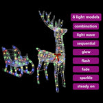 Reinsdyr Trekke Slede Fargerik 70 X 26 X 128,5 Cm Akryl