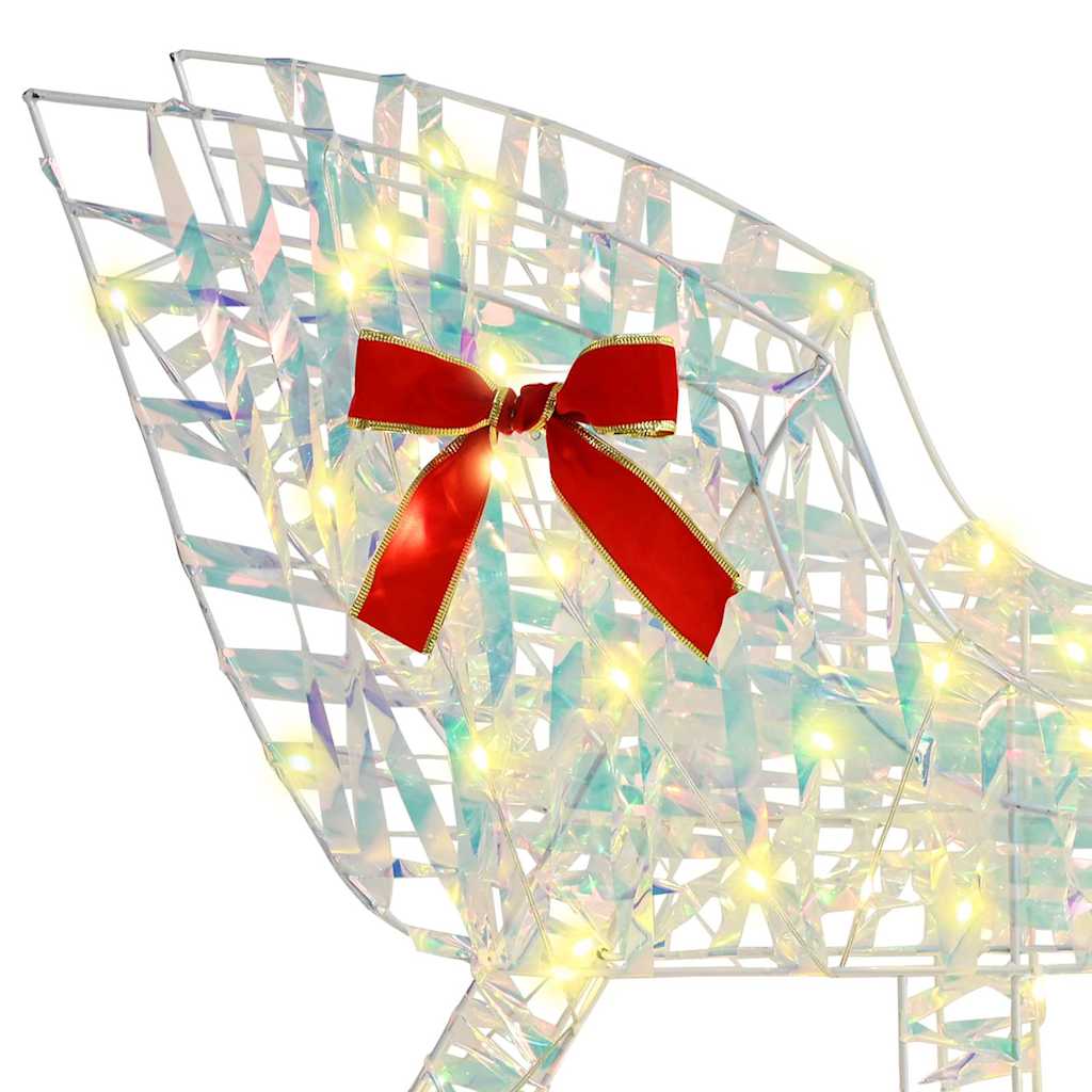 Reinsdyr Trekke Slede Varmhvit 70 X 26 X 128,5 Cm Pet