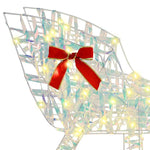 Reinsdyr Trekke Slede Varmhvit 70 X 26 X 128,5 Cm Pet