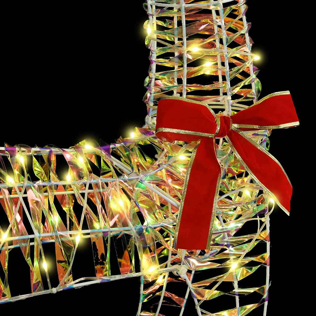 Reinsdyr Trekke Slede Varmhvit 70 X 26 X 128,5 Cm Pet