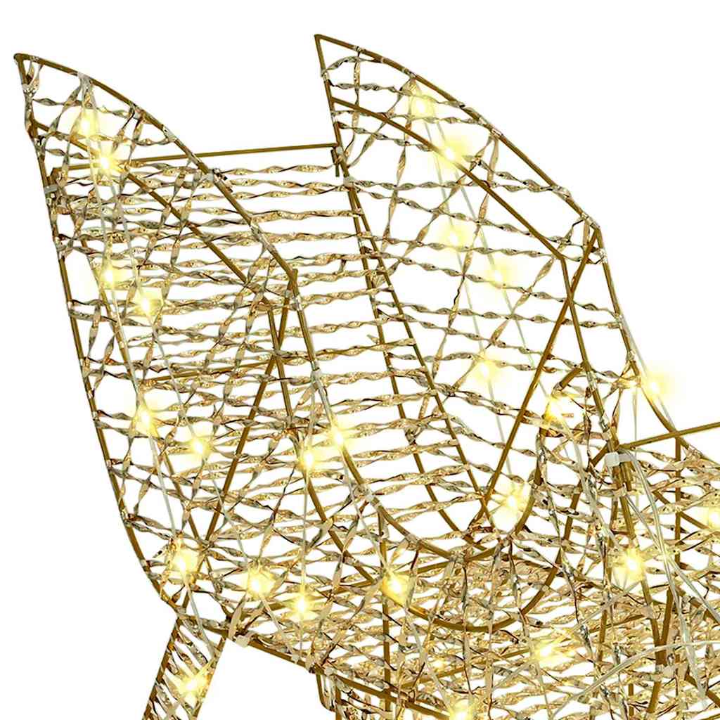 Reinsdyr Trekke Slede Varmhvit 70 X 26 X 128,5 Cm Pet