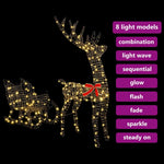 Reinsdyr Trekke Slede Varmhvit 70 X 26 X 128,5 Cm Rotting