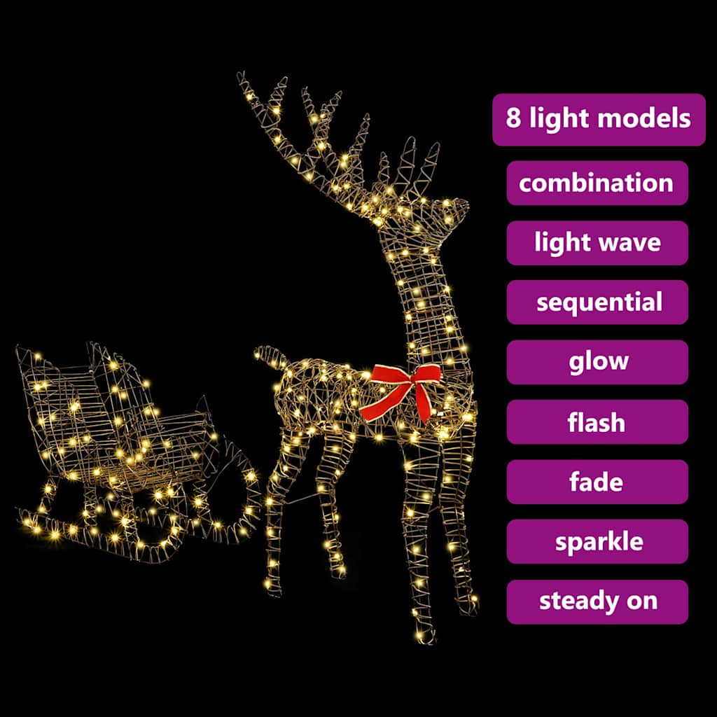 Reinsdyr Trekke Slede Varmhvit 70 X 26 X 128,5 Cm Rotting