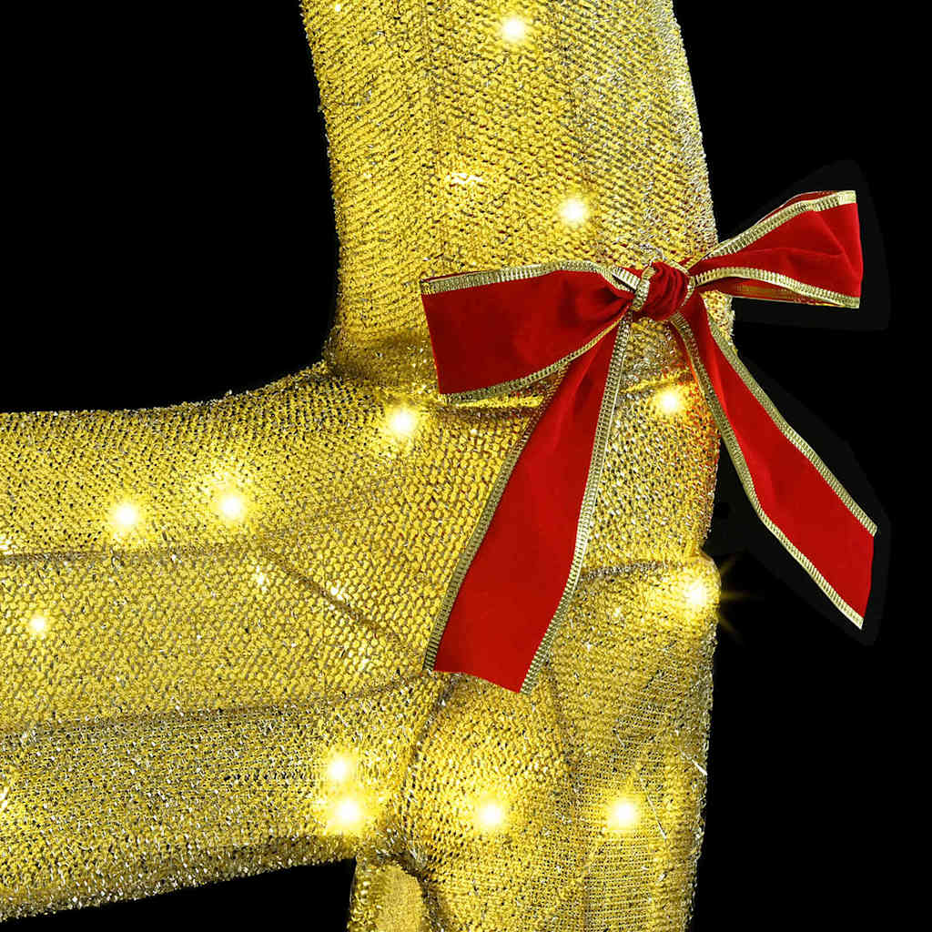 Reinsdyr Trekke Slede Varmhvit 70 X 26 X 128,5 Cm Stoff