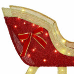 Reinsdyr Trekke Slede Varmhvit 70 X 26 X 128,5 Cm Stoff