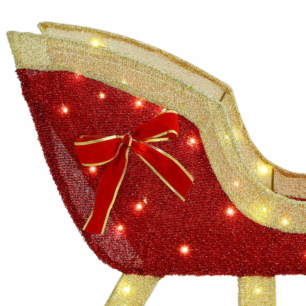 Reinsdyr Trekke Slede Varmhvit 70 X 26 X 128,5 Cm Stoff