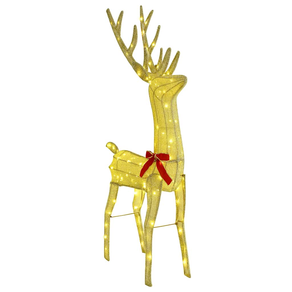 Reinsdyr Trekke Slede Varmhvit 70 X 26 X 128,5 Cm Stoff