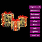 Gaveeske Dekorasjon 3 Pcs Varmhvit 20 X 20 X 21 Cm Akryl