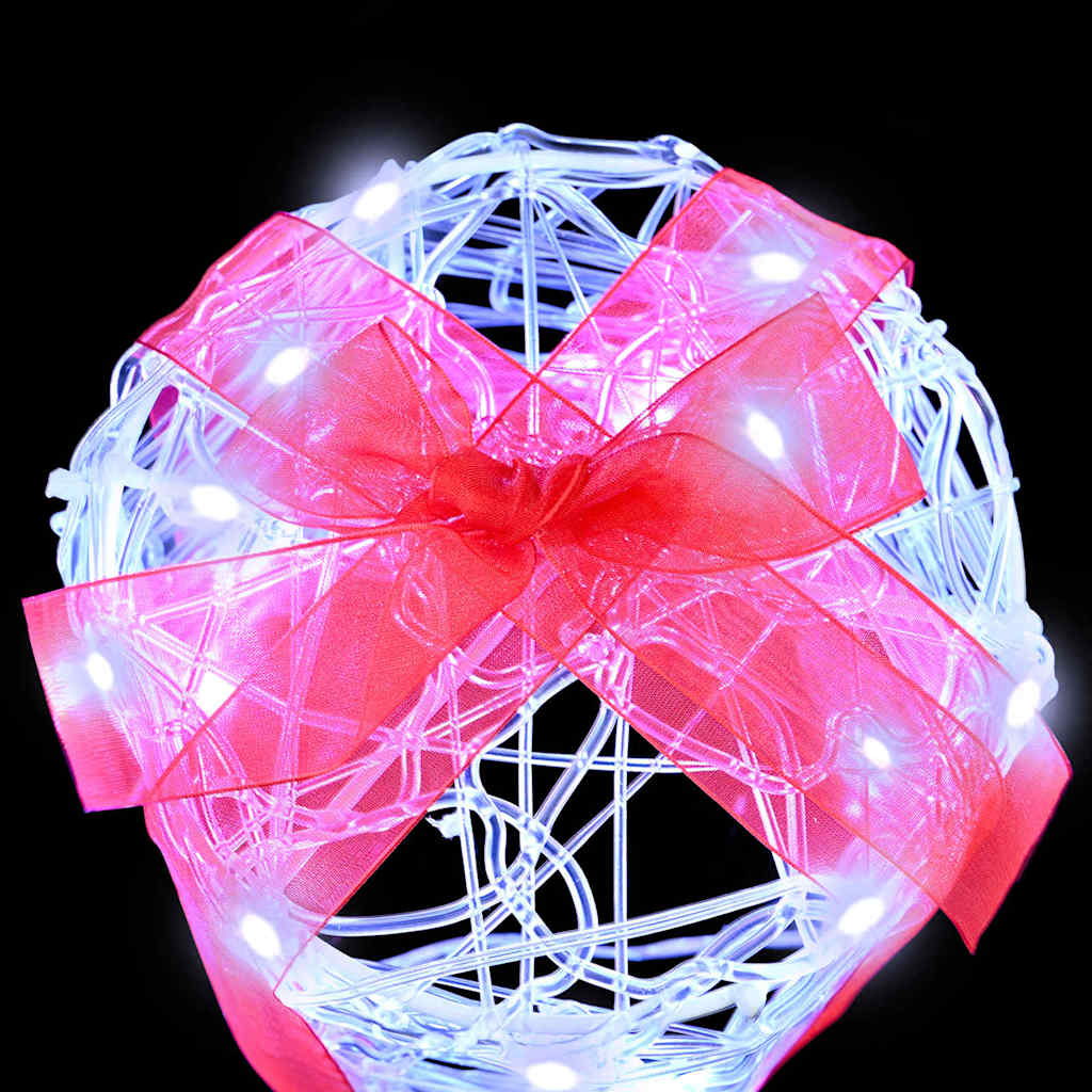 Gaveeske Dekorasjon 3 Pcs Kaldhvit 20 X 20 X 21 Cm Akryl