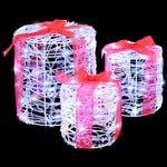 Gaveeske Dekorasjon 3 Pcs Kaldhvit 20 X 20 X 21 Cm Akryl