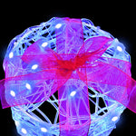 Gaveeske Dekorasjon Med 60 Led 3 Pcs Blå 20 X 20 X 21 Cm Akryl