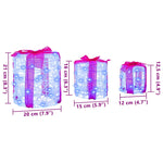 Gaveeske Dekorasjon Med 60 Led 3 Pcs Blå 20 X 20 X 21 Cm Akryl