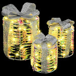 Gaveeske Dekorasjon 3 Pcs Varmhvit 20 X 20 X 20 Cm Pet