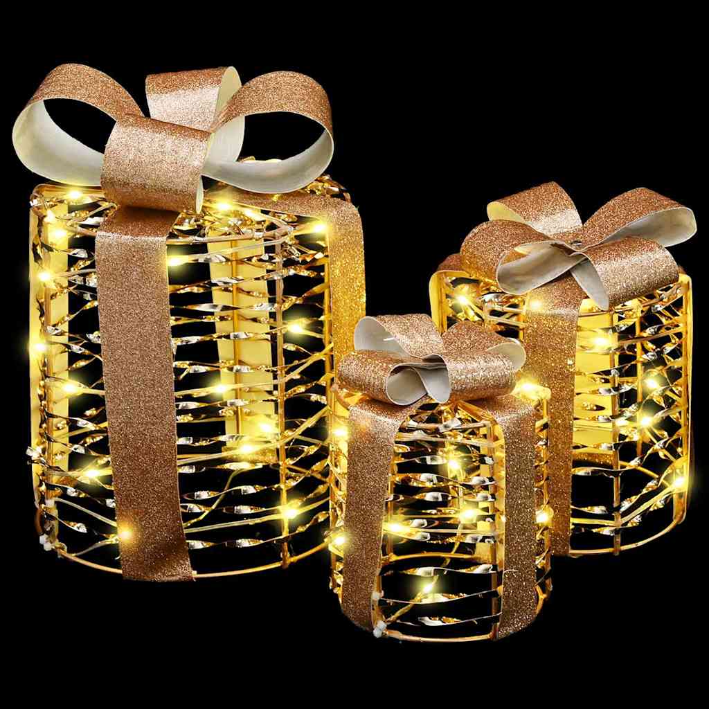 Gaveeske Dekorasjon 3 Pcs Varmhvit 20 X 20 X 20 Cm Pet