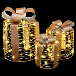 Gaveeske Dekorasjon 3 Pcs Varmhvit 20 X 20 X 20 Cm Pet