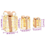 Gaveeske Dekorasjon 3 Pcs Varmhvit 20 X 20 X 20 Cm Pet