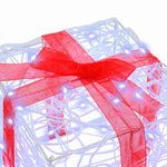 Gaveeske Med 60 Led 3 Pcs Kaldhvit 20 X 20 X 20 Cm Akryl