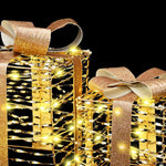 Gaveeske Med 60 Led 3 Pcs Varmhvit 20 X 20 X 20 Cm Pet