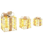 Gaveeske Med 60 Led 3 Pcs Varmhvit 20 X 20 X 20 Cm Pet