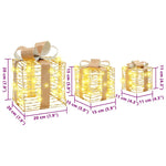 Gaveeske Med 60 Led 3 Pcs Varmhvit 20 X 20 X 20 Cm Pet