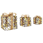 Gaveeske Med 60 Led 3 Pcs Varmhvit 20 X 20 X 20 Cm Rotting