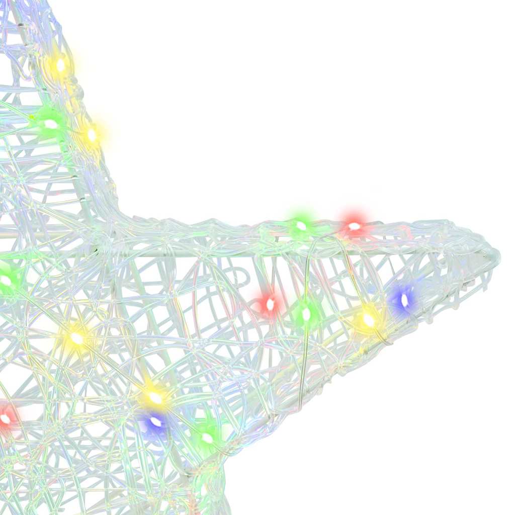 3D Stjerne Med 50 Led Flerfarget 55 X 53,5 X 10 Cm Akryl