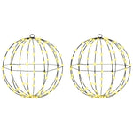 Kule Med 192 Led 2 Pcs Varmhvit 40 Cm Metall