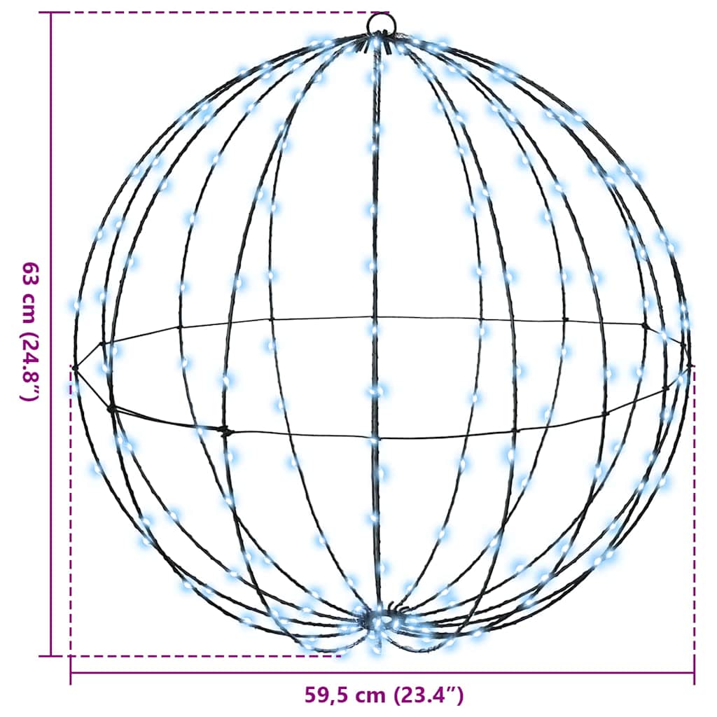 Kule Med 384 Led 2 Pcs Kaldhvit 60 Cm Metall