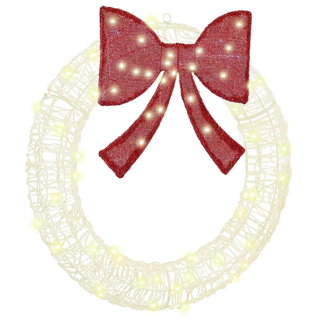 Krans Med 60 Led Varmhvit 75 Cm Akryl